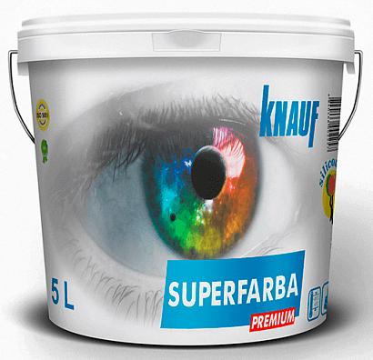 картинка Краска интерьерная высококачественная латексная Кнауф Superfarba Premium 10л от магазина СтартСтрой
